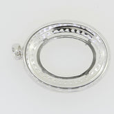 Custom 14K White Gold Semi Mount Pendant Setting Oval OV 15.82x13.34x6.94mm Syzjewelry